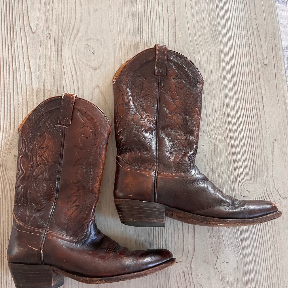 Dan post Milwaukee Classic Brown Leather Cowboy Boots size 10D